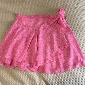 aerie Pink Tie-Waist Ruffle Circle Skirt